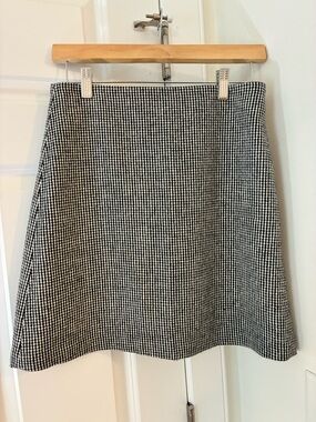 NEW! Banana Republic Black & White Houndstooth A-Line Skirt 4